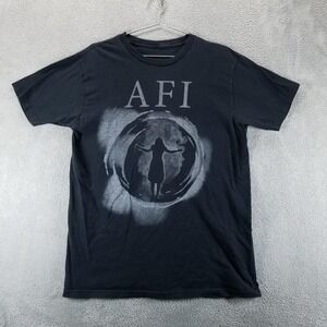 AFI Shirt Mens M Black A Fire Inside Burials Island Sun Emo Punk Band Tee Y2K